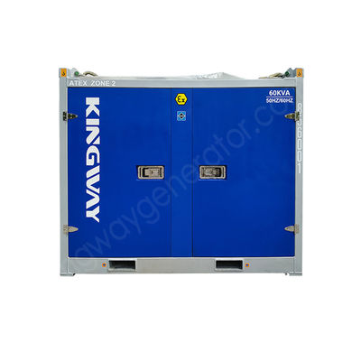 엔진, ATEX Zone 2 및 DNV 2.7-1 규격을 준수하는 100kVA 방폭 해양 발전기