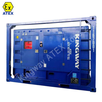 디젤 엔진 DNV 2.7-1 스키드 프레임 ATEX 인증 120kw 150kva 육상 해상 플랫폼 2 영역 공기 압축기