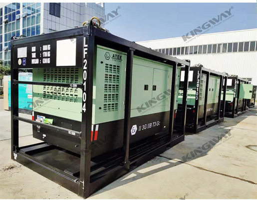 Sullair 185 CFM Atex Zone 2 폭발 방지 장비 디젤 가동 나사 공기 압축기 해상 플랫폼 전기 시작