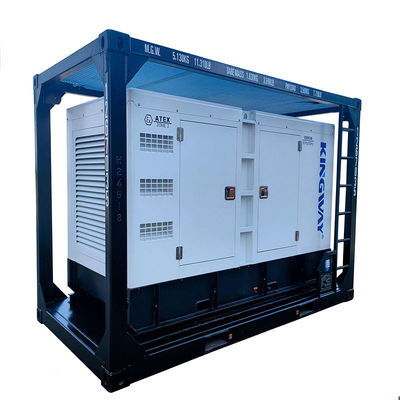 ATEX 인증 3단계 200kw 250kva 구역2 폭발 방지 디젤 발전기 세트 DNVGL 2.7-1 스키드 프레임 플랫폼 서비스 엔진
