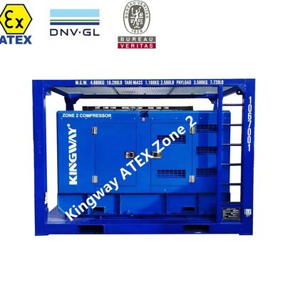 60KVA 킹웨이 ATEX 인증 구역 2 엑스 증명 디젤 발전기 세트 DNV 표준 해상 서비스 리프팅 프레임