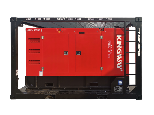 500KVA Kingway ATEX Zone 2 T3 방폭형 무소음 디젤 발전기 (DNV 인증 리프팅 프레임 포함)