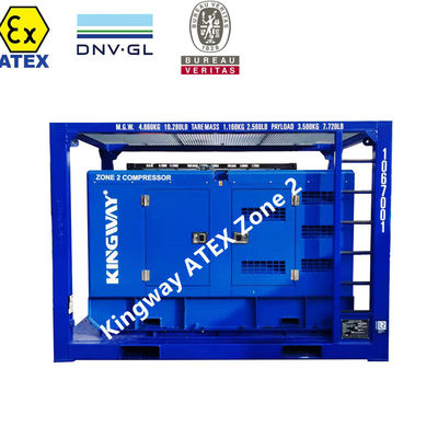 ATEX 구역 2 375CFM Sullair 폭발 방지 디젤 공기 압축기 Kingway DNV 프레임