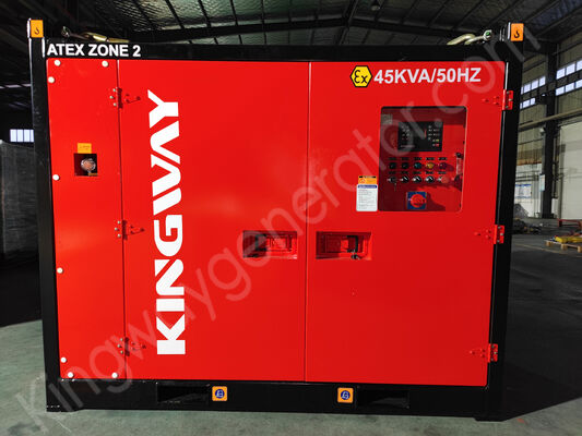 30KVA 킹웨이 ATEX 구역 2 컴팩트 조용한 폭발 방지 디젤 발전기 DNV 리프트 프레임